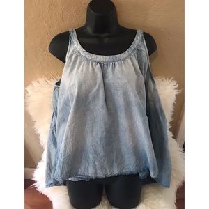 h&m limited edition size 10 light denim flowy top